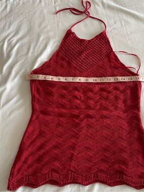 Candie's Red Crochet Halter Top